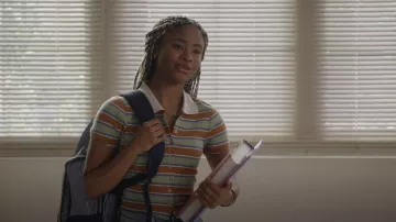 Rsq Striped Po­lo Top worn by Jackie (Ammie Leonards) as seen in Primo (S01E08)