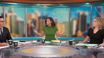Alexia Admor Illy Dress In Jade worn by Anne Marie Green as seen in CBS Mornings on July 3, 2023