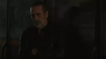 Montgomery C.P. Company Leather Coat worn by Negan Smith (Jeffrey Dean Morgan) as seen in The Walking Dead: Dead City (S01E03)