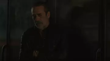 Montgomery C.P. Company Leather Coat worn by Negan Smith (Jeffrey Dean Morgan) as seen in The Walking Dead: Dead City (S01E03)