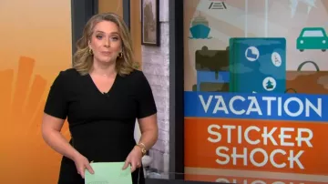 Boss V-Neck Dress With Zippers worn by Christina Ruffini as seen in CBS Mornings on July 3, 2023