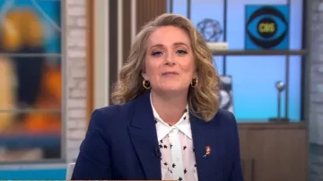 Equipment Starry Night Silk Shirt worn by Christina Ruffini as seen in CBS Mornings on July 4, 2023