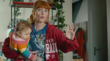 Le t-shirt bleu à imprimé tigres porté par Morgane Alvaro (Audrey Fleurot) dans la série HPI : Haut Potentiel Intellectuel (S01E05)