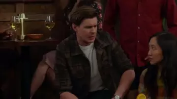 Naked & Famous Denim Brown Work Shirt worn by Jesse (Chris Lowell) as seen in How I Met Your Father (S02E18)