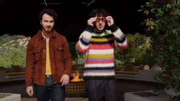Rta Esme Striped Wool Blend Sweater usado por Frankie Jonas como se ve en Claim to Fame (S02E02)