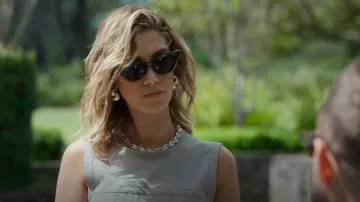 Bottega Veneta EyewearCat Eye Tortoise Sunglasses worn by Delta Goodrem as seen in Luxe Listings Sydney (S03E03)