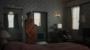 Loewe Pansies Technical Satin Wide-Leg Pants worn by Villanelle (Jodie Comer) as seen in Killing Eve (S04E05)
