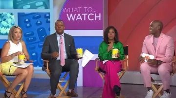 Zara Satin Effect Shirt in Mid-Green worn by Sheinelle Jones as seen in Today on July 5, 2023