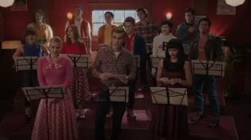 AGatherersGarden Knit Varsity Letterman Cardigan worn by Julian Blossom (Nicholas Barasch) as seen in Riverdale (S07E14)