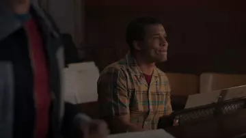 Todd snyder Ikat Madras Camp Col­lar Shirt worn by Clay Walker (Karl Walcott) as seen in Riverdale (S07E14)