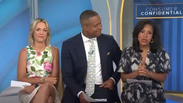 Ba&Sh Anissa Cotton Printed Midi Dress worn by Sheinelle Jones as seen in Today on  July 6, 2023