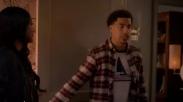 R13 Frayed Check-print Camisa usada por Andre Johnson, Jr. (Marcus Scribner) como se ve en grown-ish (S06E02)