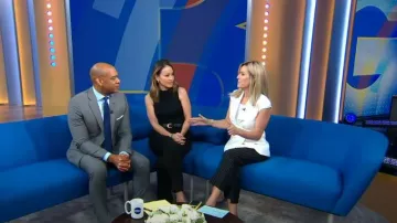 Max Mara Tronto Double Breasted Gilet worn by Jennifer Ashton as seen in Good Morning America on  July 6, 2023