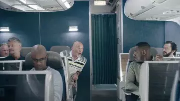 Stuburt Striped polo shirt worn by Gary (Paul Hickey) in Hijack (S01E01)