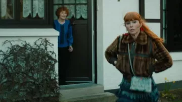 The brown Zadig & Voltaire fur jacket worn by Morgane Alvaro (Audrey Fleurot) in the HPI series: High Intellectual Potential (S02E08)