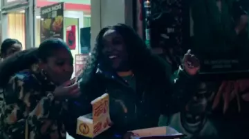 Collusion Puffer Jack­et worn by Honey (Ray BLK) as seen in Champion (S01E07)