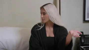 Skims Fleece Corset worn by Kim Kardashian as seen in The Kardashians (S03E07)