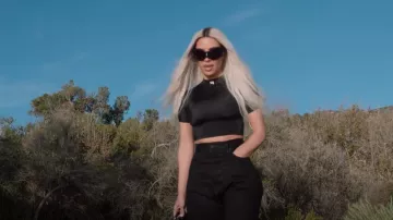 Balenciaga Short Sleeve Fitted Top worn by Kim Kardashian as seen in The Kardashians (S03E07)