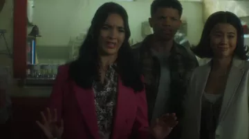 Maje Wool Blend Double Breasted Blazer worn by Bess Marvin (Maddison Jaizani) as seen in Nancy Drew (S04E06)