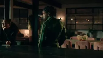 Percival Stripe Jacquard Zip Vincent Jacket worn by Laurent (Francis Lovehall) as seen in Champion (S01E08)