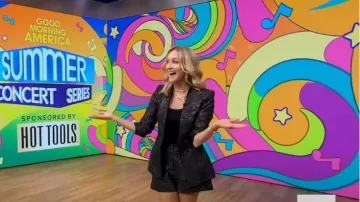Zara Jacquard Blazer worn by Lara Spencer as seen in Good Morning America on  July 7, 2023