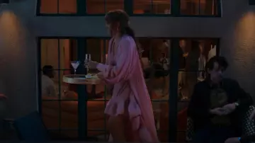 Lanvin Cape Effect Tie Detailed Ruffled Crepe Dress worn by Whitney (Amber Stevens West) as seen in Run the World (S02E07)