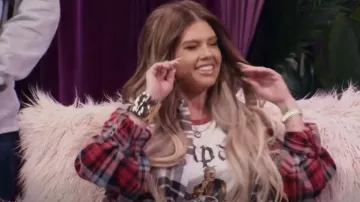 Topshop Ul­ti­mate Drop Hem Check Shirt worn by Chanel West Coast as seen in The Eric Andre Show (S06E05)