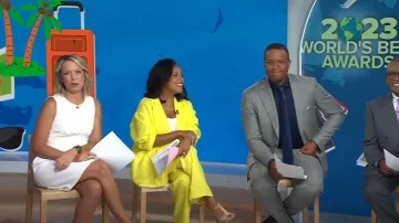 Vince Camuto Lace Popover Shift Robe portée par Dylan Dreyer comme vu dans Aujourd’hui le 11 juillet 2023