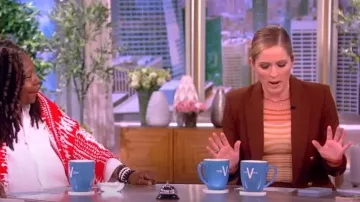 Jean Paul Gaultier Stripe-pat­tern Mesh Top worn by Sara Haines as seen in The View on  July 10, 2023