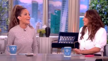 Michael Kors Embellished Cashmere Sweater worn by Sunny Hostin as seen in The View on  July 10, 2023