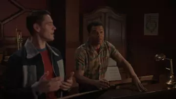 Todd Snyder Ikat Madras Camp Coller Shirt worn by Clay Walker (Karl Walcott) as seen in Riverdale (S07E14)