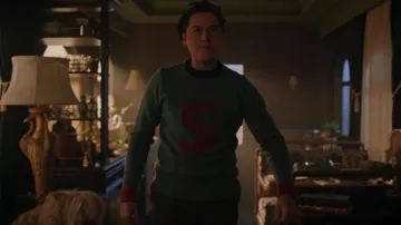 Peregrine Roy Merino Crew Seafoam worn by Jughead Jones (Cole Sprouse) as seen in Riverdale (S07E14)