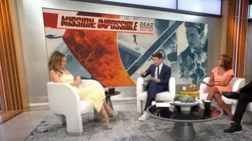 Galvan Delia Skirt worn by Rebecca Ferguson as seen in CBS Mornings on  July 10, 2023