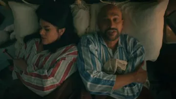 Darcy Clothing Traditional Stripe Pyjamas worn by Melissa Gimble (Cecily Strong) as seen in Schmigadoon! (S02E05)