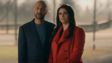 Ann Taylor Wool Blend Double Breasted Chesterfield Coat worn by Melissa Gimble (Cecily Strong) as seen in Schmigadoon! (S02E06)