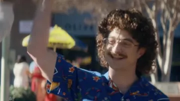 Blue Printed Shirt worn by 'Weird Al' Yankovic (Daniel Radcliffe) as seen in Weird: The Al Yankovic Story