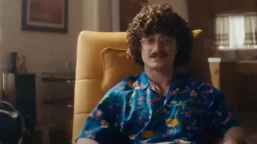 Blue Printed Shirt worn by 'Weird Al' Yankovic (Daniel Radcliffe) as seen in Weird: The Al Yankovic Story