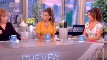 Cinq a Sept Walker Floral Ruched Dress worn by Alyssa Farah as seen in The View on  July 12, 2023