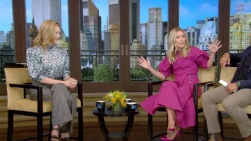 Callas Milano Clelia Silk Blouse Blue worn by Laura Linney as seen in LIVE with Kelly and Mark on  July 12, 2023