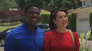 Vestido de Bardo de la Reforma usado por Zoë (Zoë Chao) como se ve en The Afterparty (S02E01)