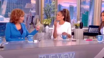 L'Agence Sofia Knit Double-Breasted Blazer worn by Joy Behar as seen in The View on  July 13, 2023