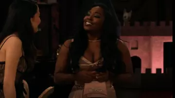 Alexander McQueen Asymmetric Draped Corset Maxi Dress worn by Harper Bettencourt (Laci Mosley) as seen in iCarly (S03E08)