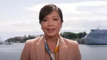 L'Agence Brooke Tweed Blazer worn by Weijia Jiang as seen in CBS Mornings on July 13, 2023