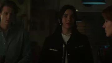 Maje Black Tweed Contrast-Trim Jacket worn by Bess Marvin (Maddison Jaizani) as seen in Nancy Drew (S04E07)