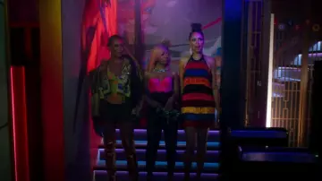 Andrea almeida Zen­daya Fringe Mi­ni Dress Mul­ti­col­or worn by Whitney (Amber Stevens West) as seen in Run the World (S02E08)