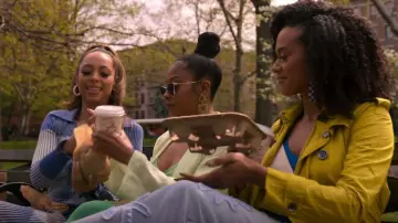 Saint Laurent Eyewear Triangle Frame Sunglasses worn by Renee (Bresha Webb) as seen in Run the World (S02E08)