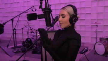 Balenciaga Hand drawn 3B Bal Shrunk T-shirt worn by Kim Kardashian as seen in The Kardashians (S03E08)