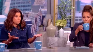 Frame Le Flare de Francois Denim Jumpsuit worn by Ana Navarro as seen in The View on July 14, 2023