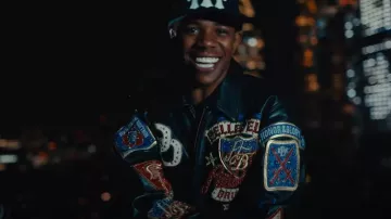 Chaqueta Pelle Pelle Black Leather Bruiser usada por A Boogie wit da Hoodie en Flyest in The City (Official Music Video) de King Combs feat. A Boogie Wit da Hoodie, Fabolous & Jeremih