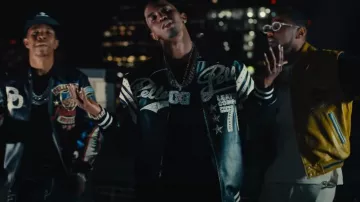Pelle Pelle Black & White Leather 78 Jack­et worn by King Combs in his Flyest in The City (Official Music Video) feat. A Boogie Wit da Hoodie, Fabolous & Jeremih